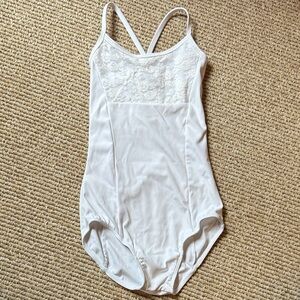 White Lace Girls Leo for Dance size 120